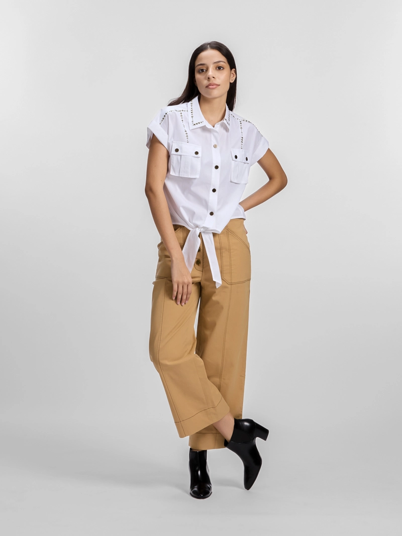 CAMISA DE MANGA CORTA CON DETALLES DE TACHUELAS - 3