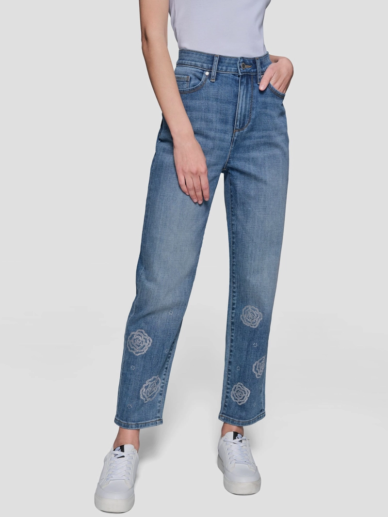 PANTALON DENIM CON MOTIVOS FLORALES - 2