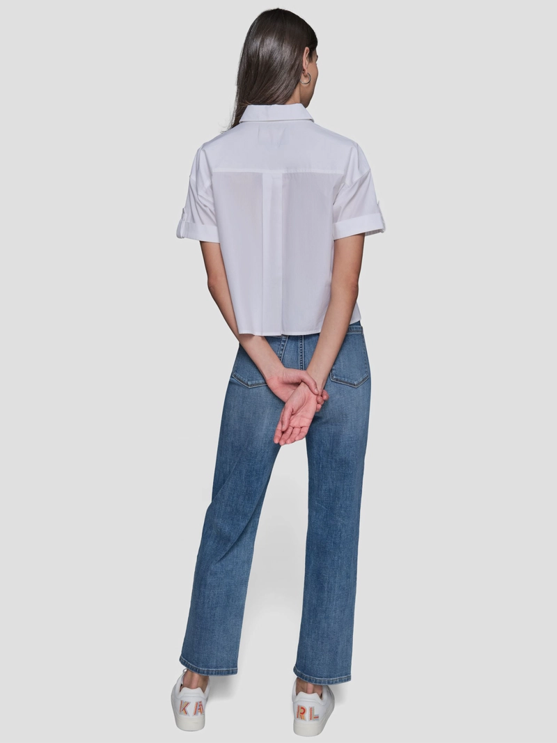 PANTALON DENIM CON MOTIVOS FLORALES - 4