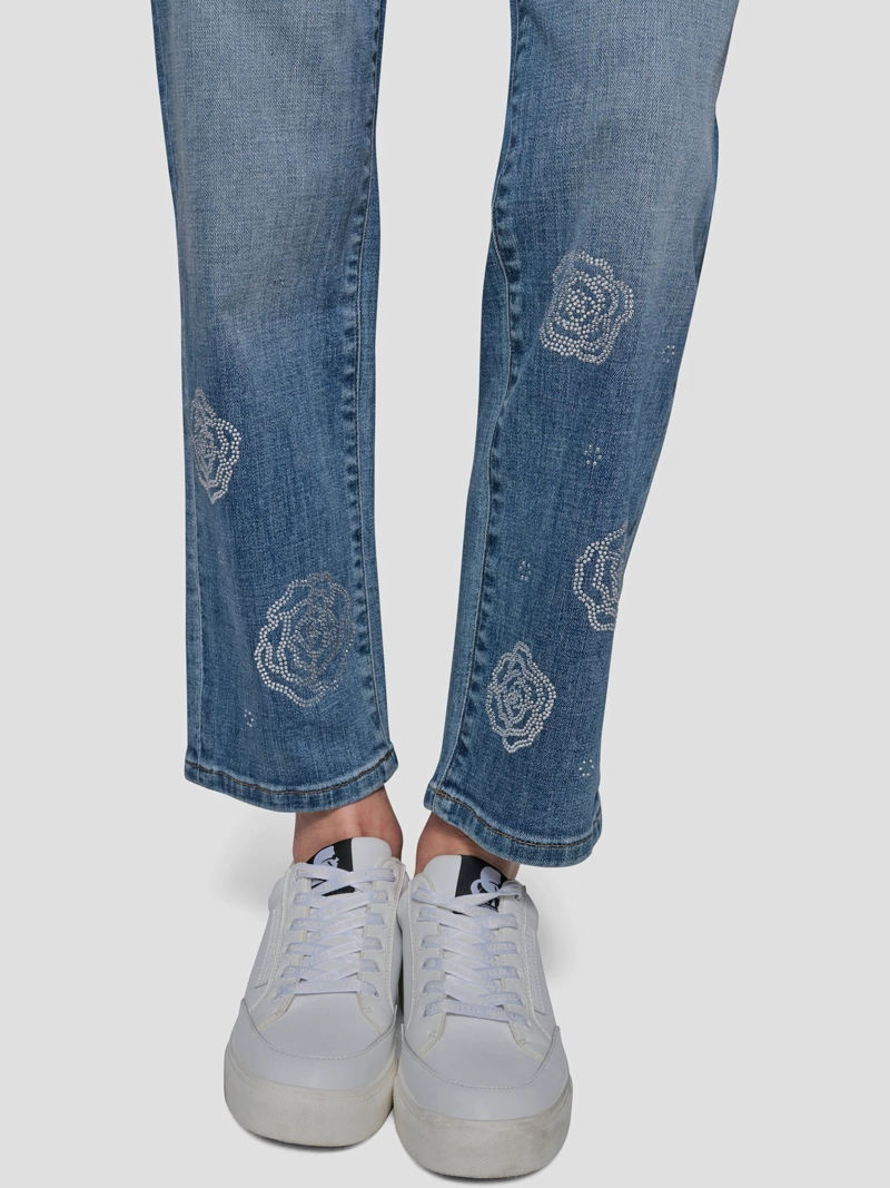 PANTALON DENIM CON MOTIVOS FLORALES - 6