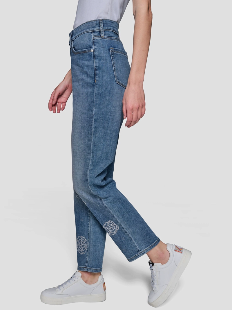 PANTALON DENIM CON MOTIVOS FLORALES - 7