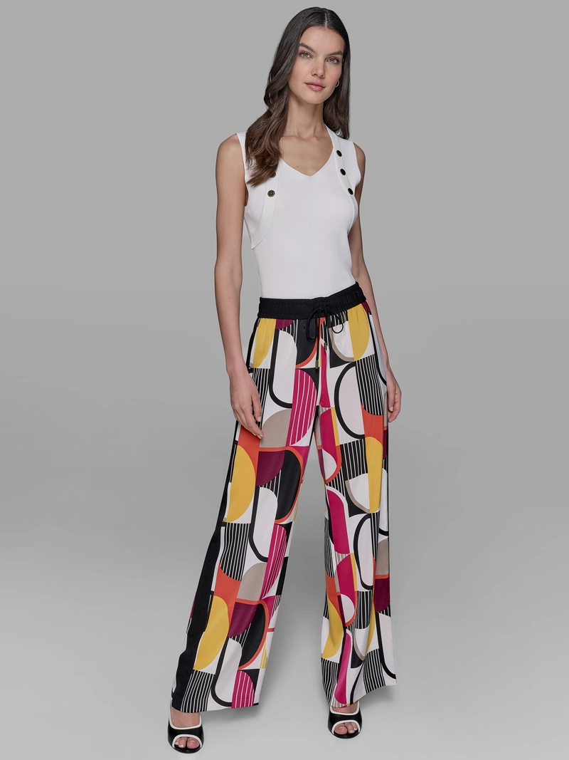 PANTALON ESTAMPADO CON CINTURA ELASTICA - 1