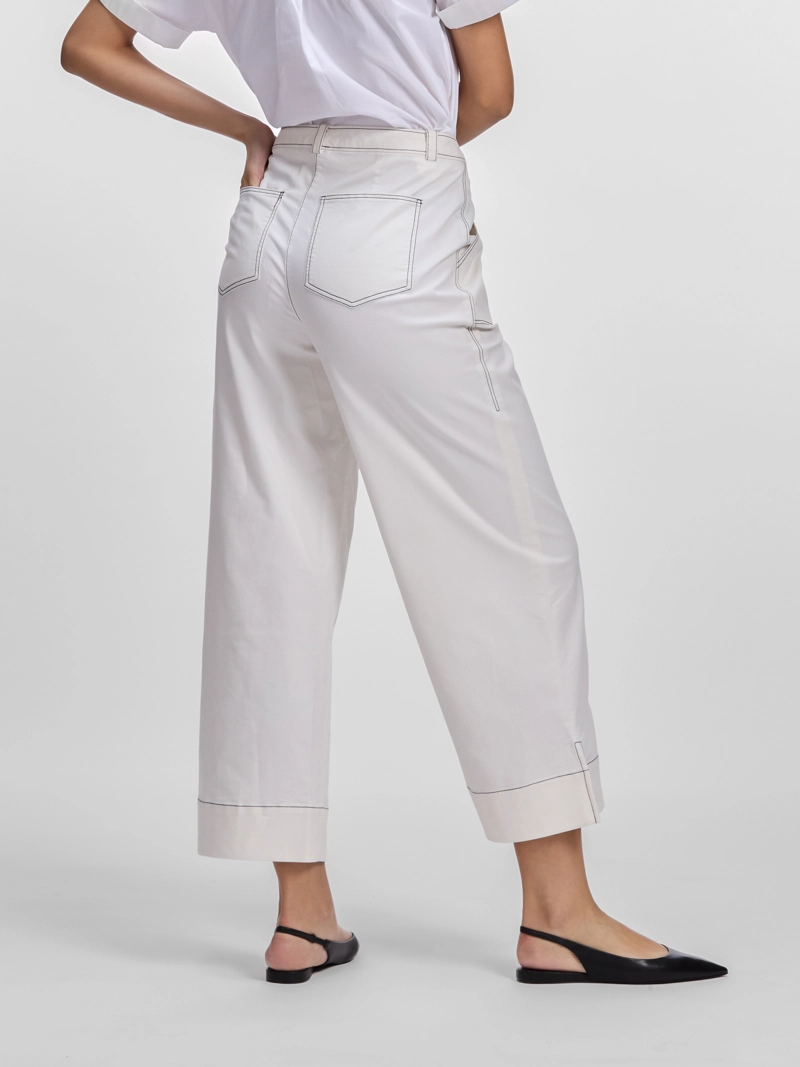 PANTALON DE PIERNA ANCHA Y TALLE ALTO - 3