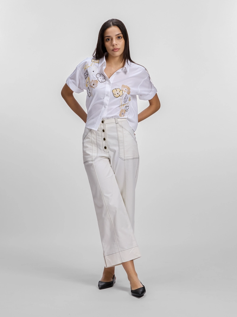 PANTALON DE PIERNA ANCHA Y TALLE ALTO - 4