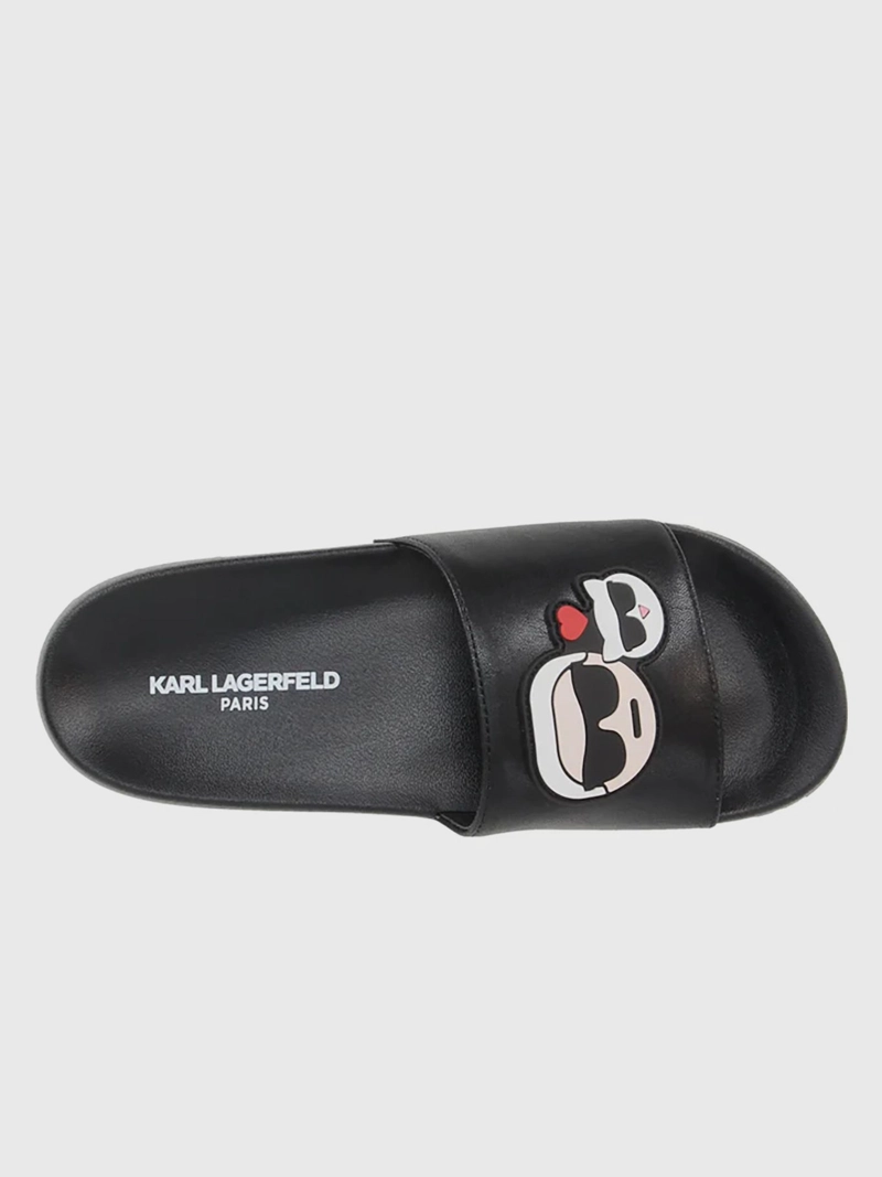 SANDALIAS NEGRAS CON DISEÑO GRAFICO IKON - 5