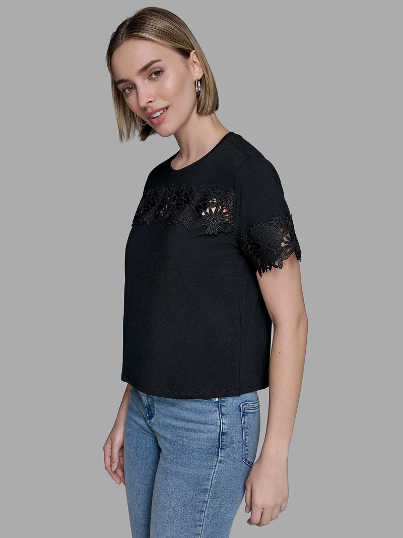 POLERA DE PUNTO CON DETALLE DE ENCAJE - 4