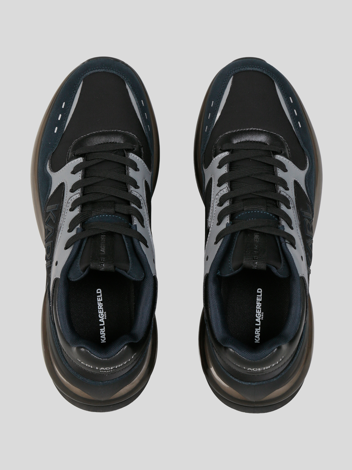 ZAPATILLAS RUNNER DE NAILON Y CUERO CON LOGO KARL - 4