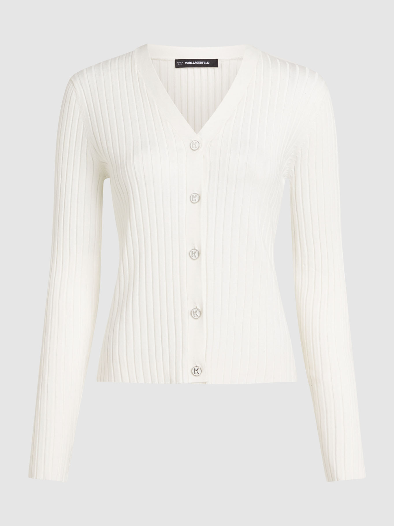 CARDIGAN DE PUNTO CON DISEÑO ACANALADO - 1