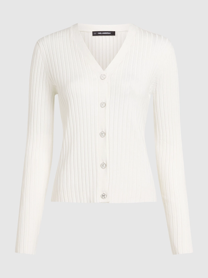 CARDIGAN DE PUNTO CON DISEÑO ACANALADO - 1
