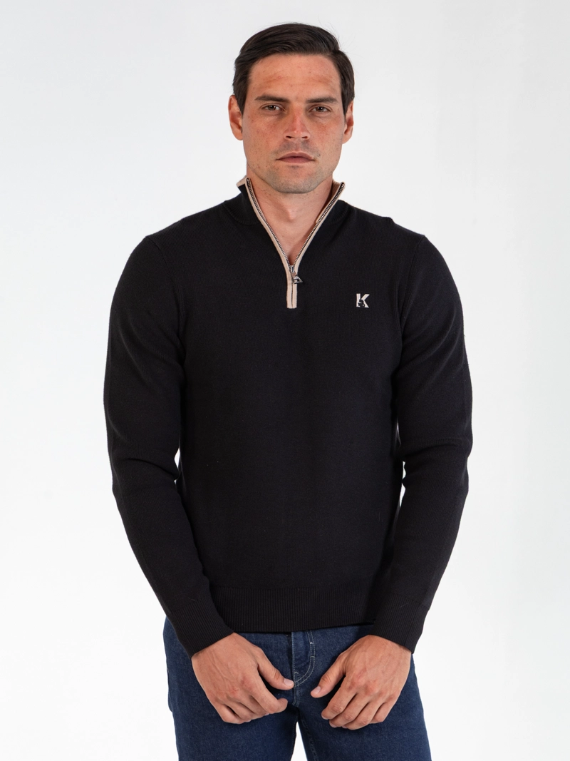 SWEATER DE CUELLO ALTO CON MEDIA CREMALLERA - 1