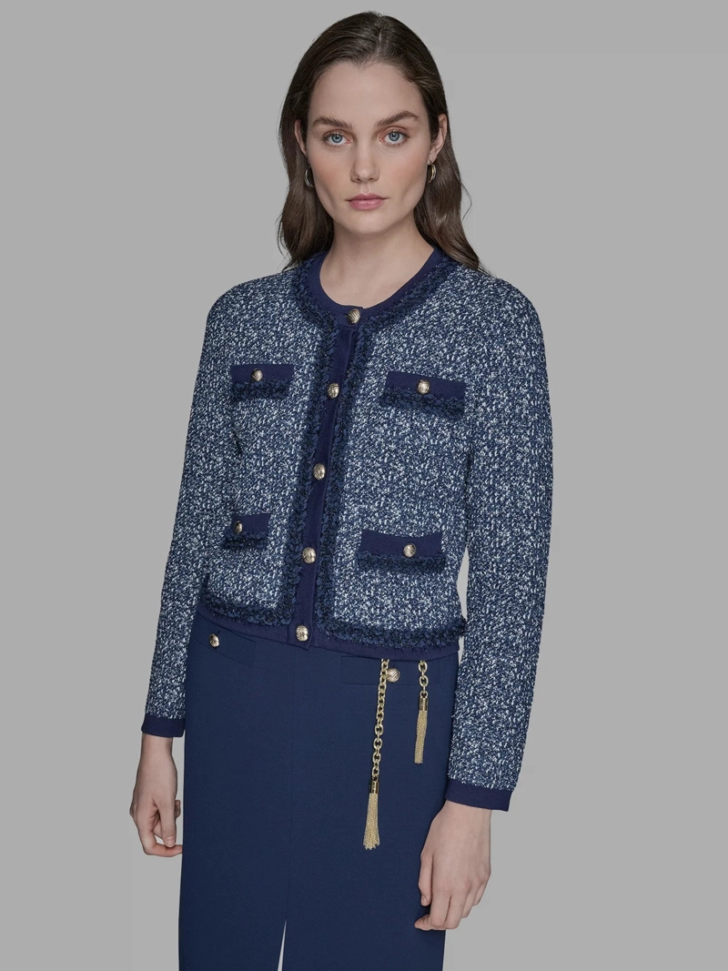 SWEATER TIPO CHAQUETA CON CIERRE DE BOTONES - 1