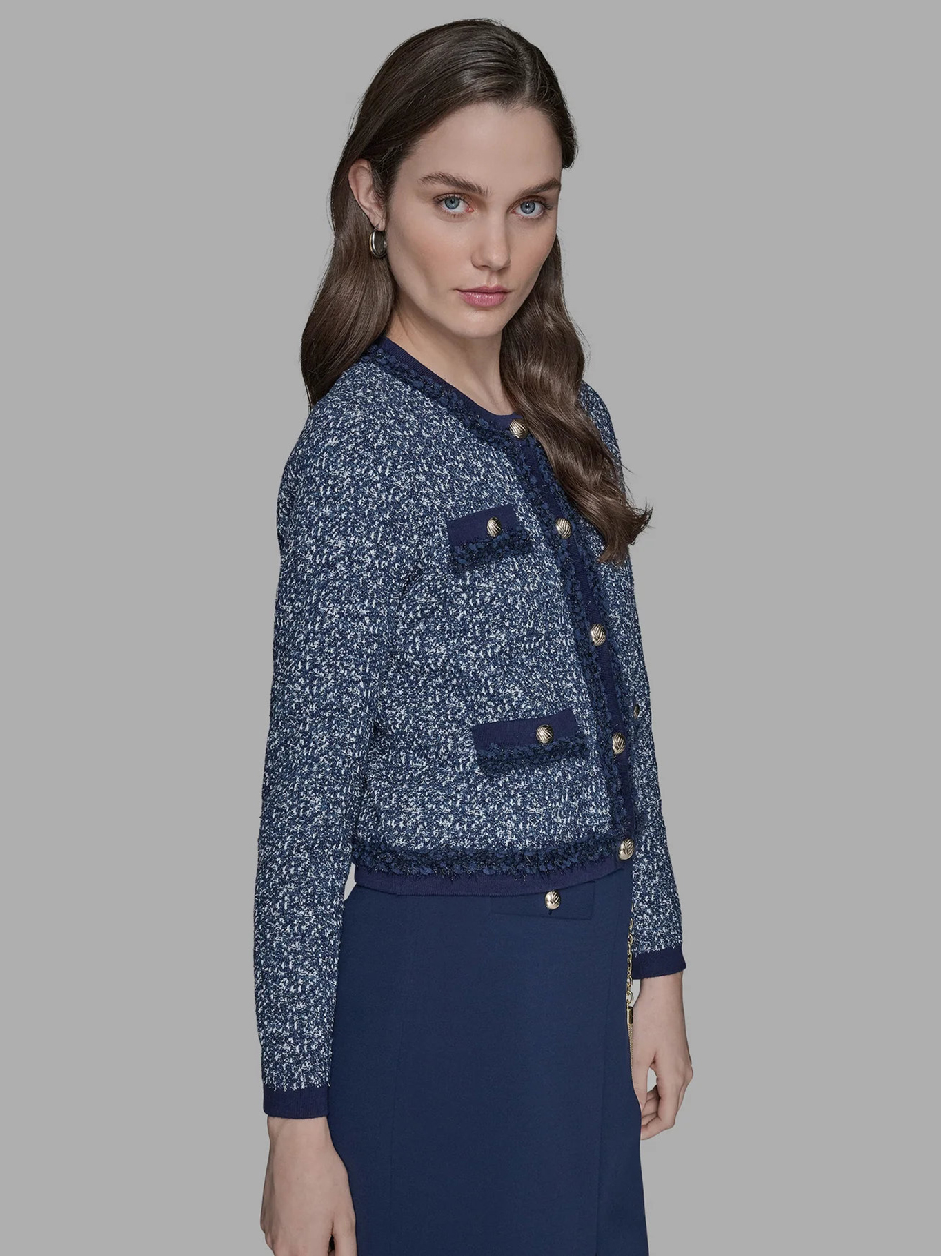 SWEATER TIPO CHAQUETA CON CIERRE DE BOTONES - 4