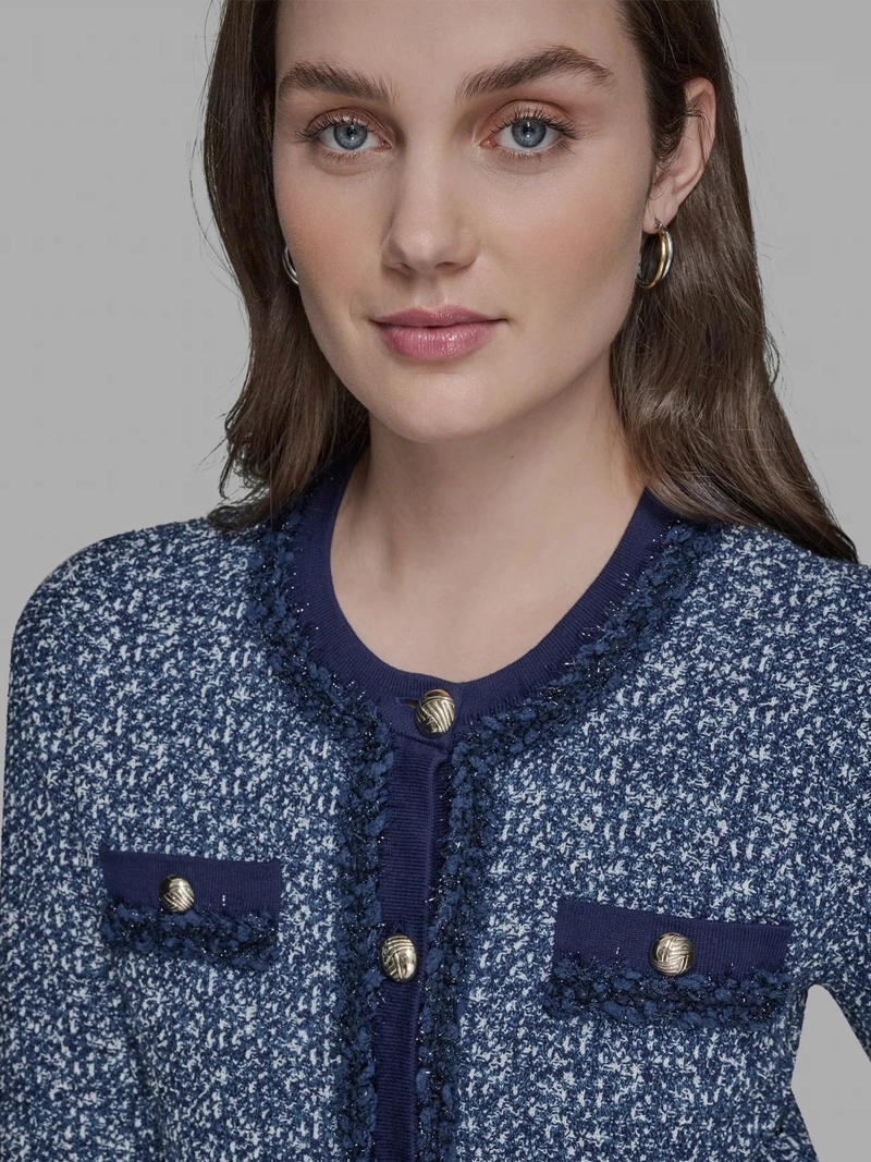 SWEATER TIPO CHAQUETA CON CIERRE DE BOTONES - 5