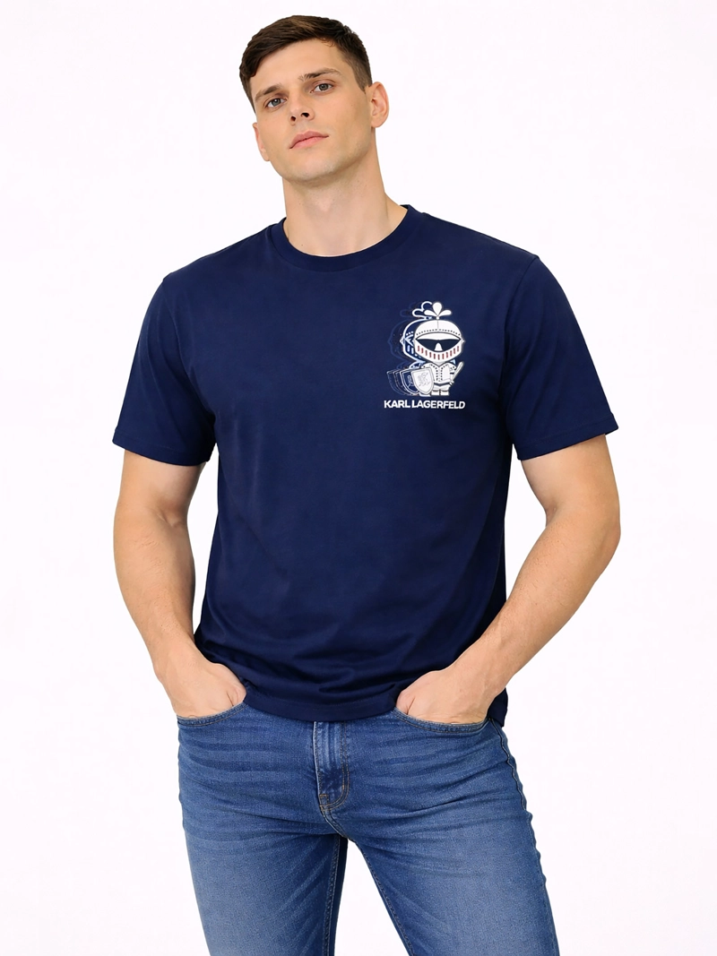 POLERA CON ESTAMPADO PEQUEÑO DE EN ESTILO ARMADURA - 1