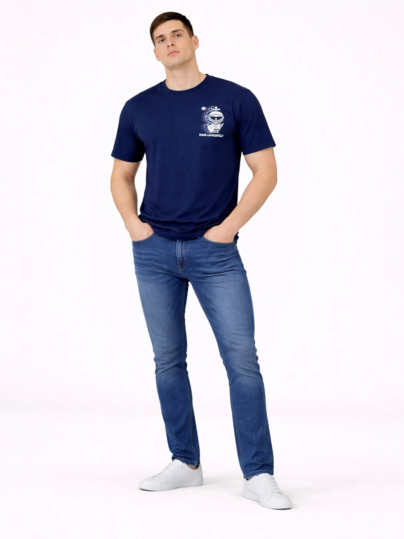 POLERA CON ESTAMPADO PEQUEÑO DE EN ESTILO ARMADURA - 2