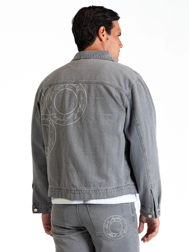 CHAQUETA DENIM CON BORDADO TRASERO CIRCULAR - 3