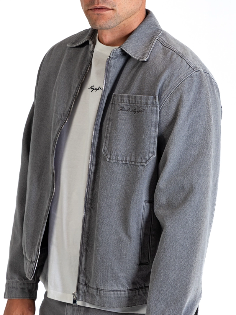 CHAQUETA DENIM CON BORDADO TRASERO CIRCULAR - 4