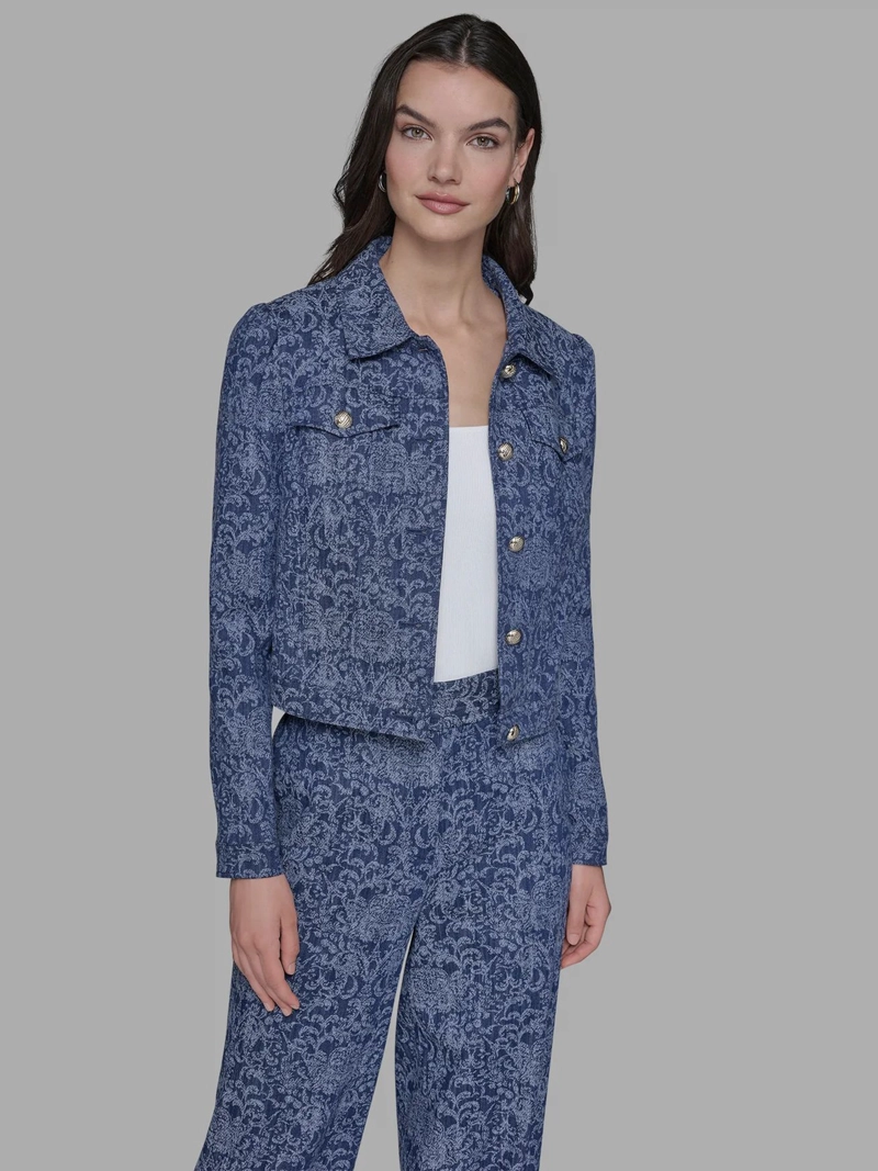 CHAQUETA CROPPED DENIM - 1