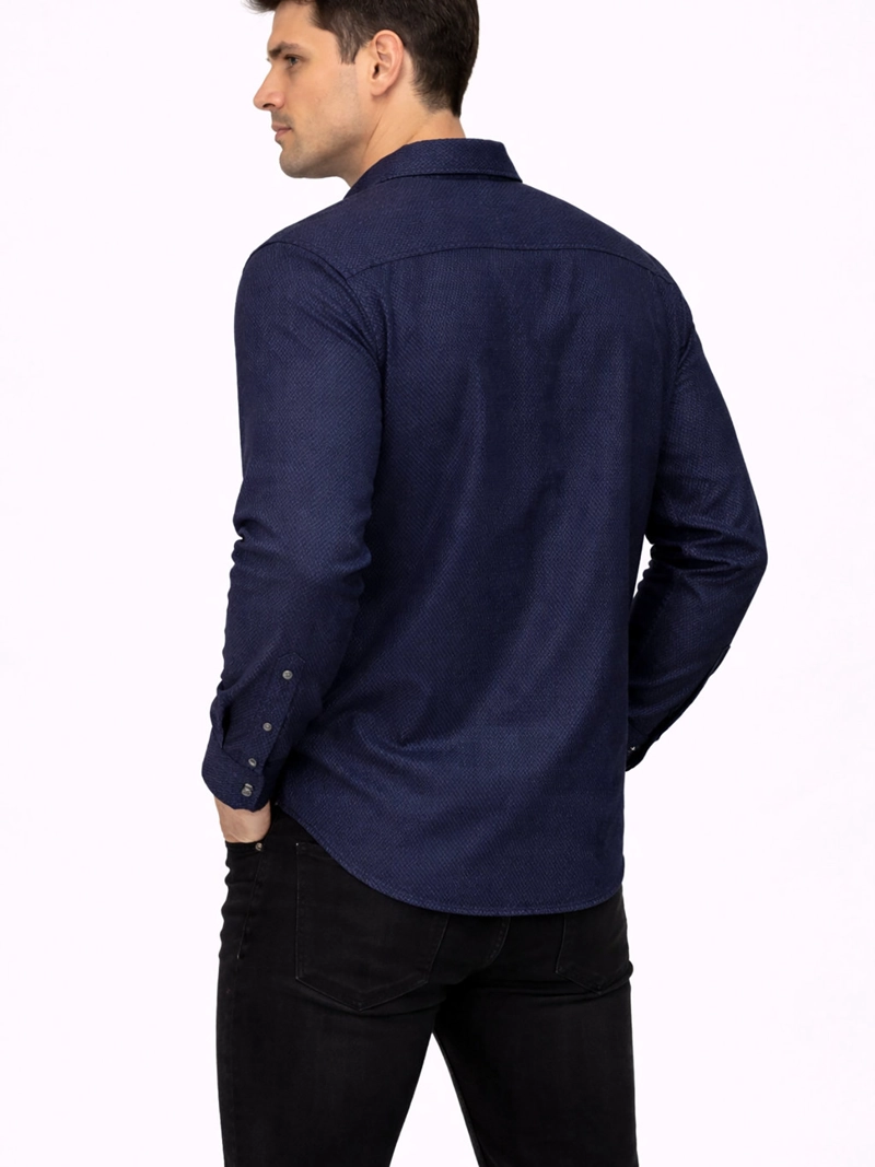 CAMISA MANGA LARGA CON TEXTURA PONTE - 4