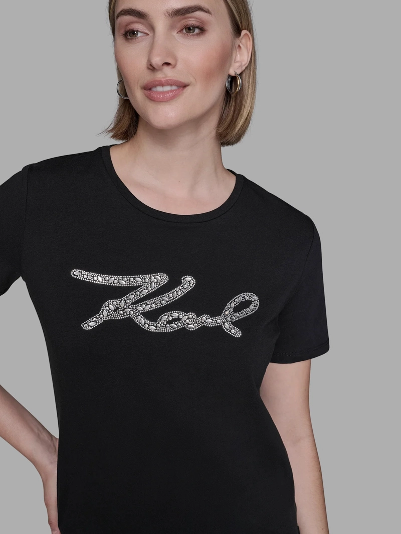 POLERA CON GRAFICO DE FIRMA DE KARL - 5