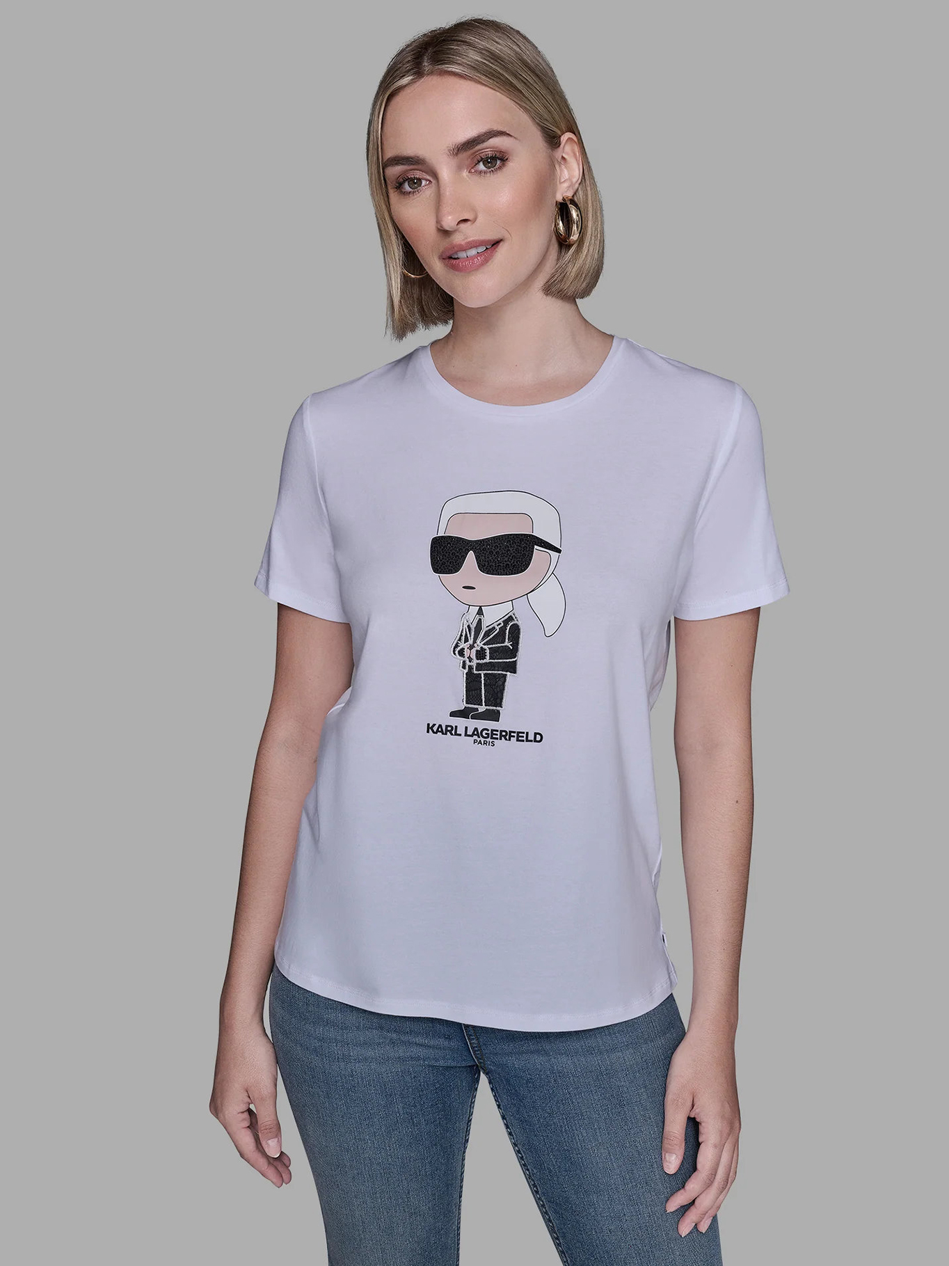 POLERA DE MANGA CORTA CON GRAFICO ESTAMPADO DE KARL - 1
