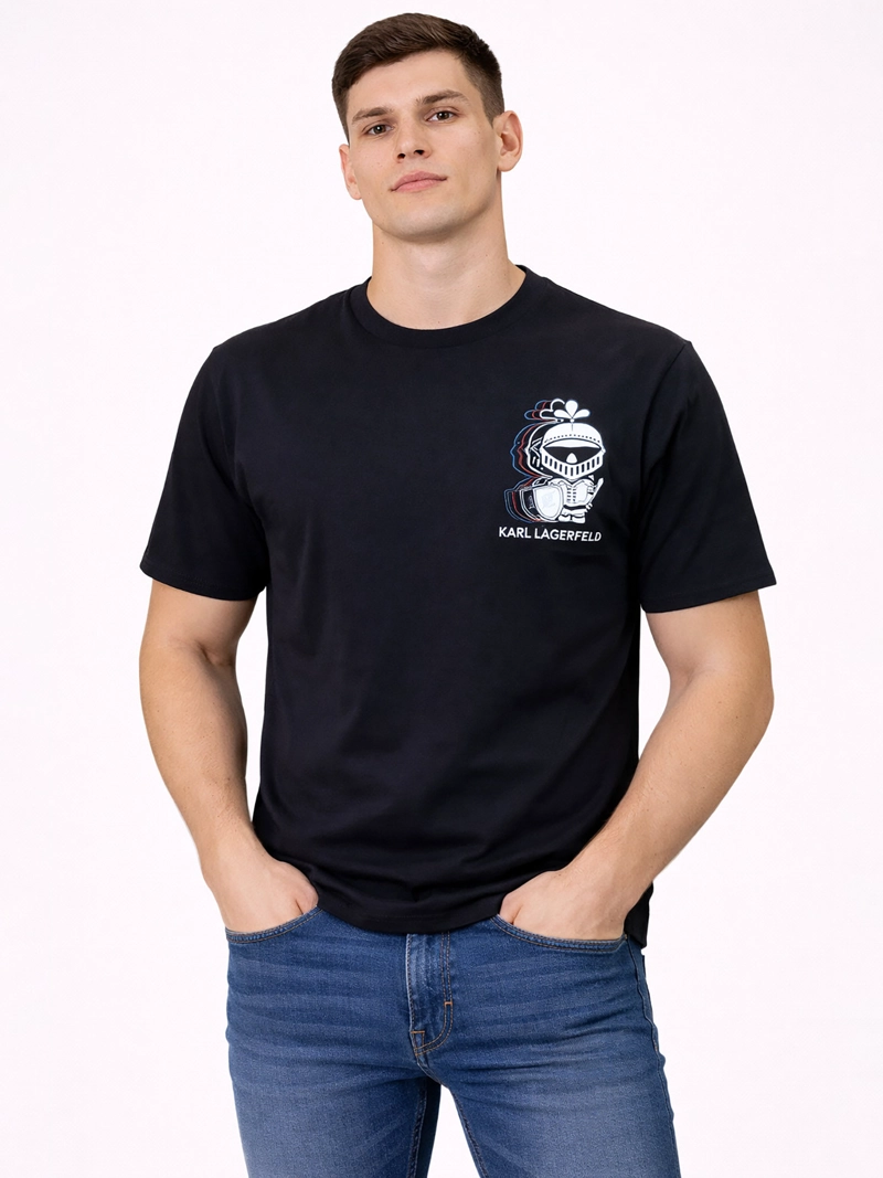 POLERA CON ESTAMPADO PEQUEÑO DE EN ESTILO ARMADURA - 1
