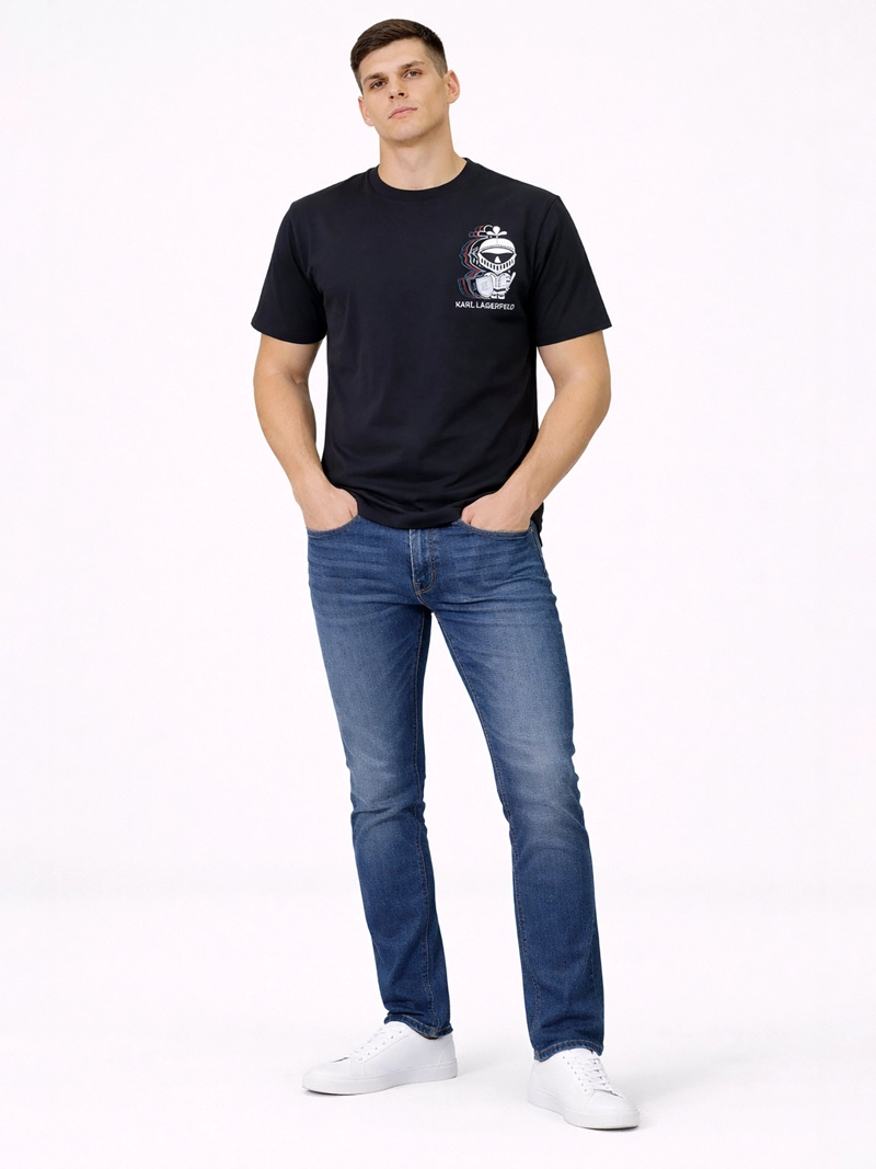 POLERA CON ESTAMPADO PEQUEÑO DE EN ESTILO ARMADURA - 2