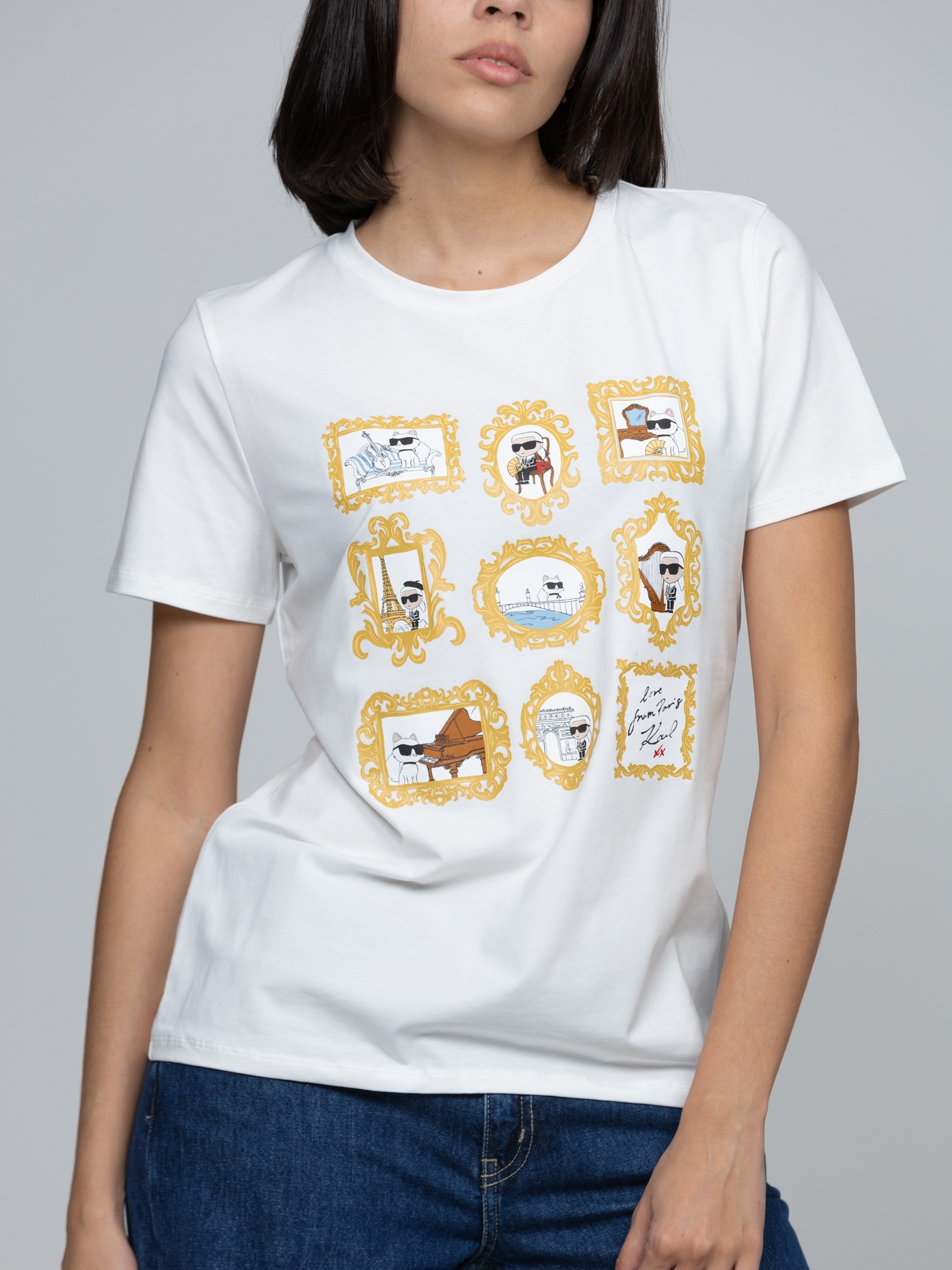 POLERA CON ESTAMPADO GRAFICO DE FRAMES DE KARL - 4