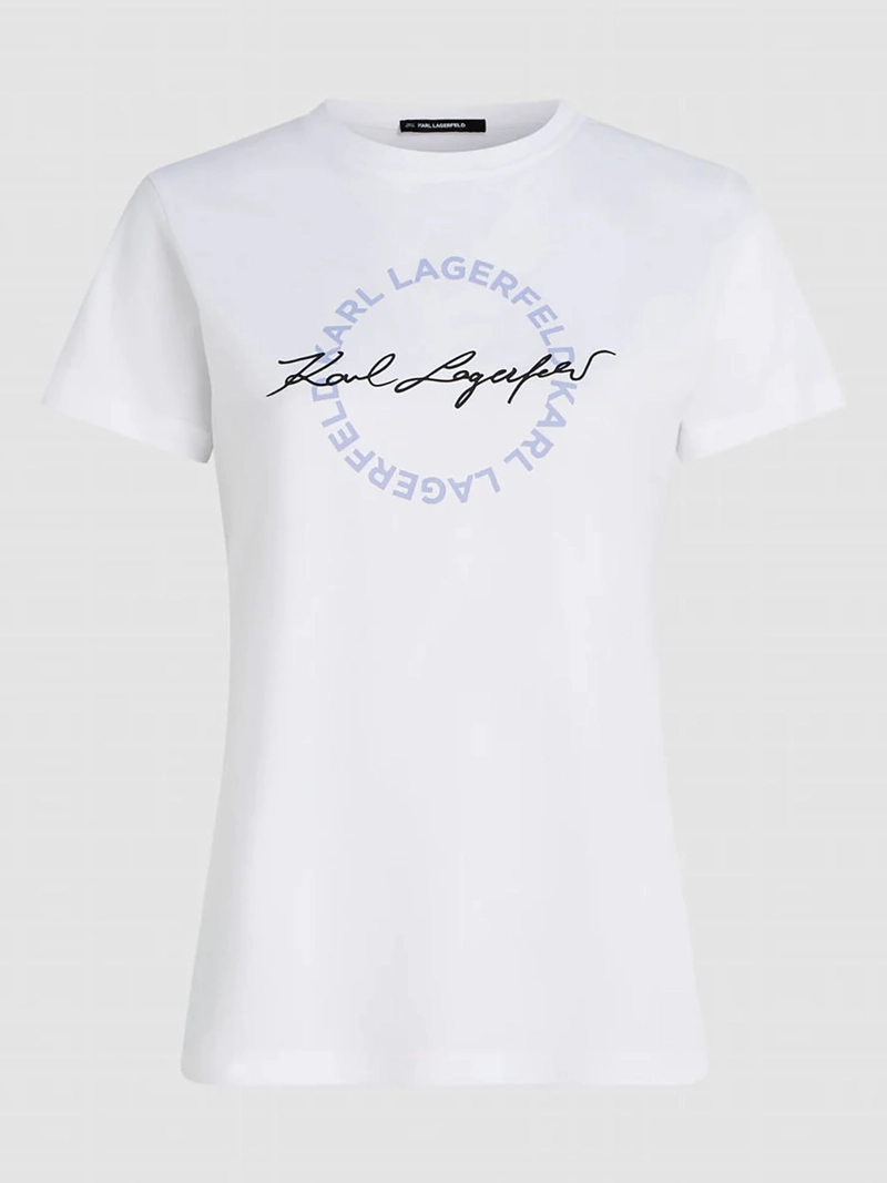 POLERA DE CUELLO REDONDO CON ESTAMPADO DE FIRMA DE KARL - 1
