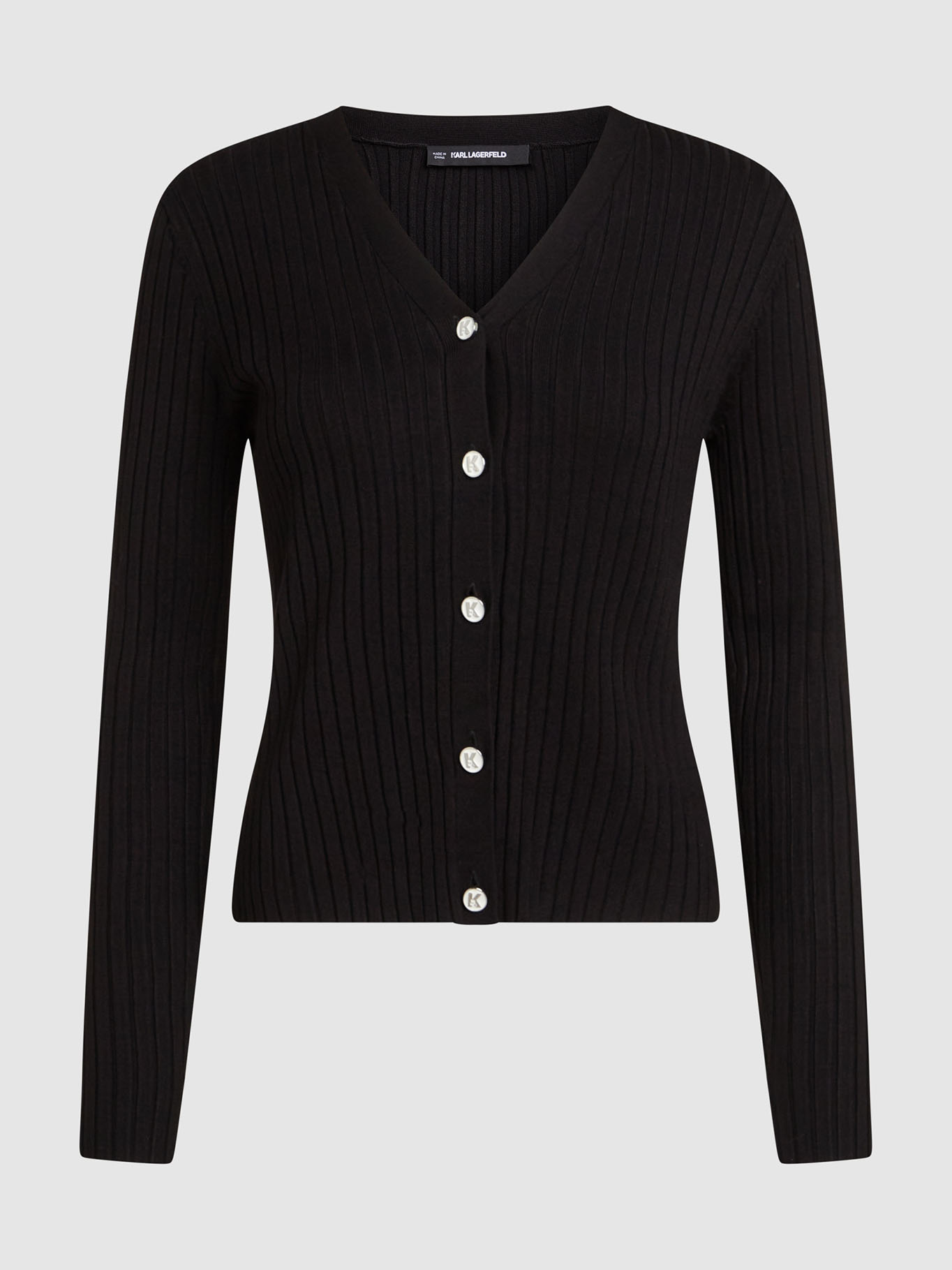 CARDIGAN DE PUNTO CON DISEÑO ACANALADO - 1