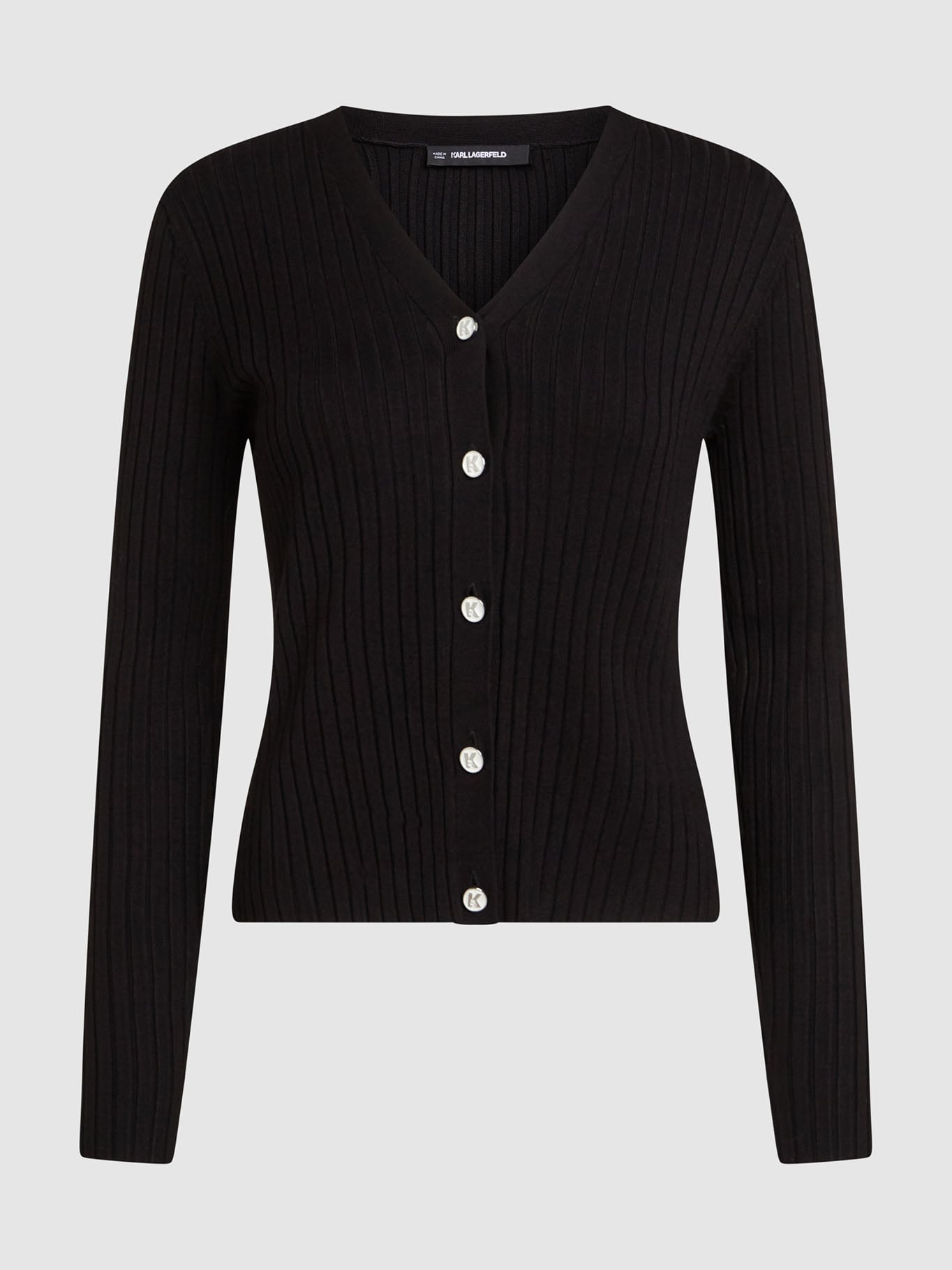 CARDIGAN DE PUNTO CON DISEÑO ACANALADO - 1