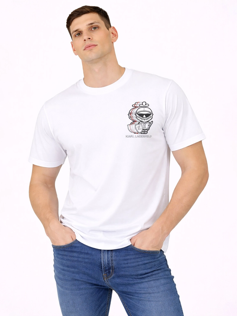 POLERA CON ESTAMPADO PEQUEÑO DE EN ESTILO ARMADURA - 1