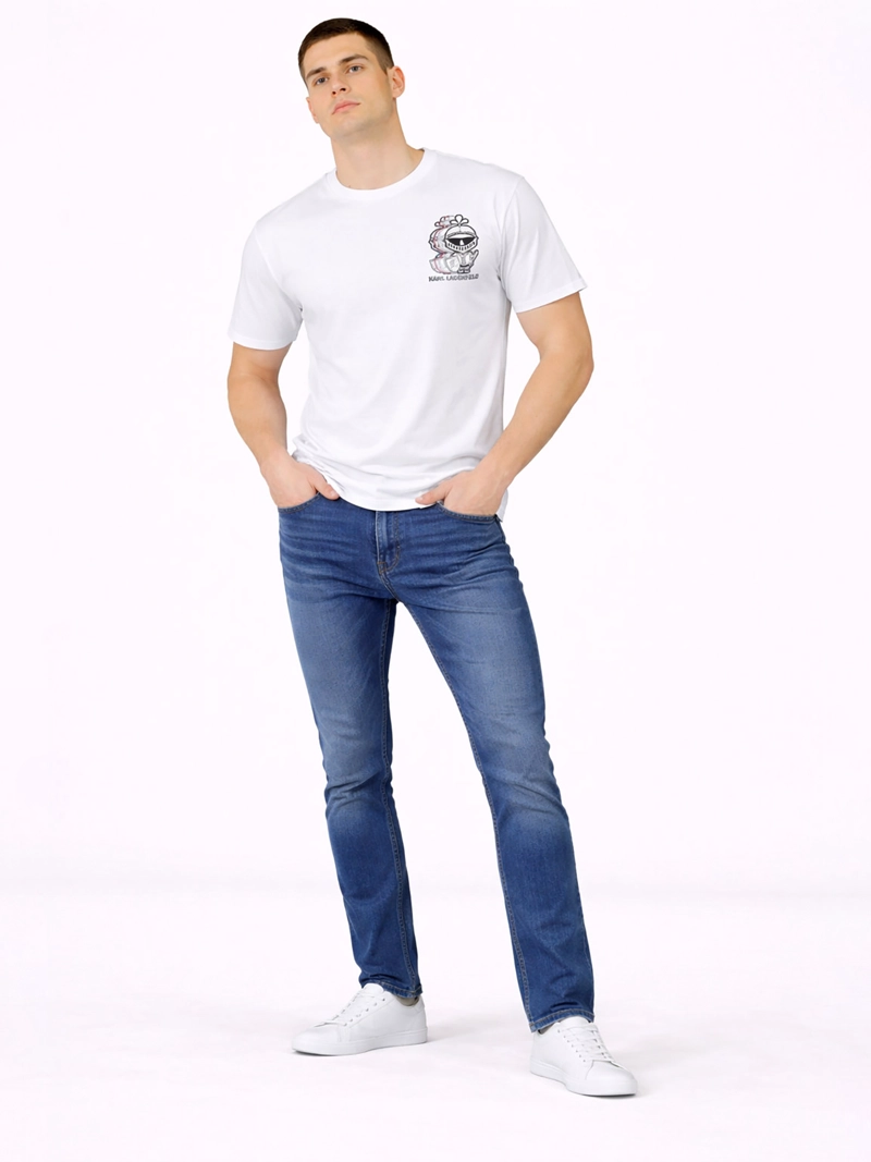 POLERA CON ESTAMPADO PEQUEÑO DE EN ESTILO ARMADURA - 2