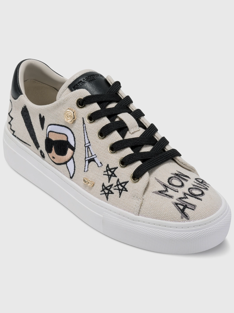 ZAPATILLAS DE PLATAFORMA CON DETALLES DE KARL Y PARIS - 1
