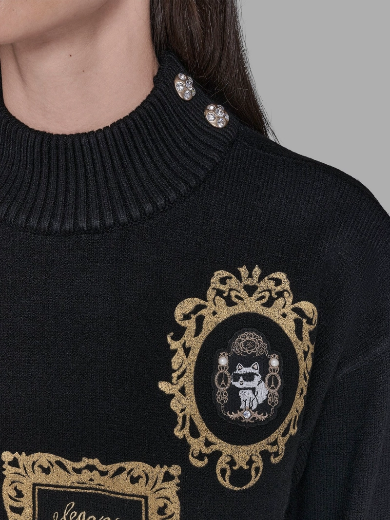 SWEATER CUELLO ALTO CON PARCHES DISTINTIVOS DE KARL LAGERFELD - 4