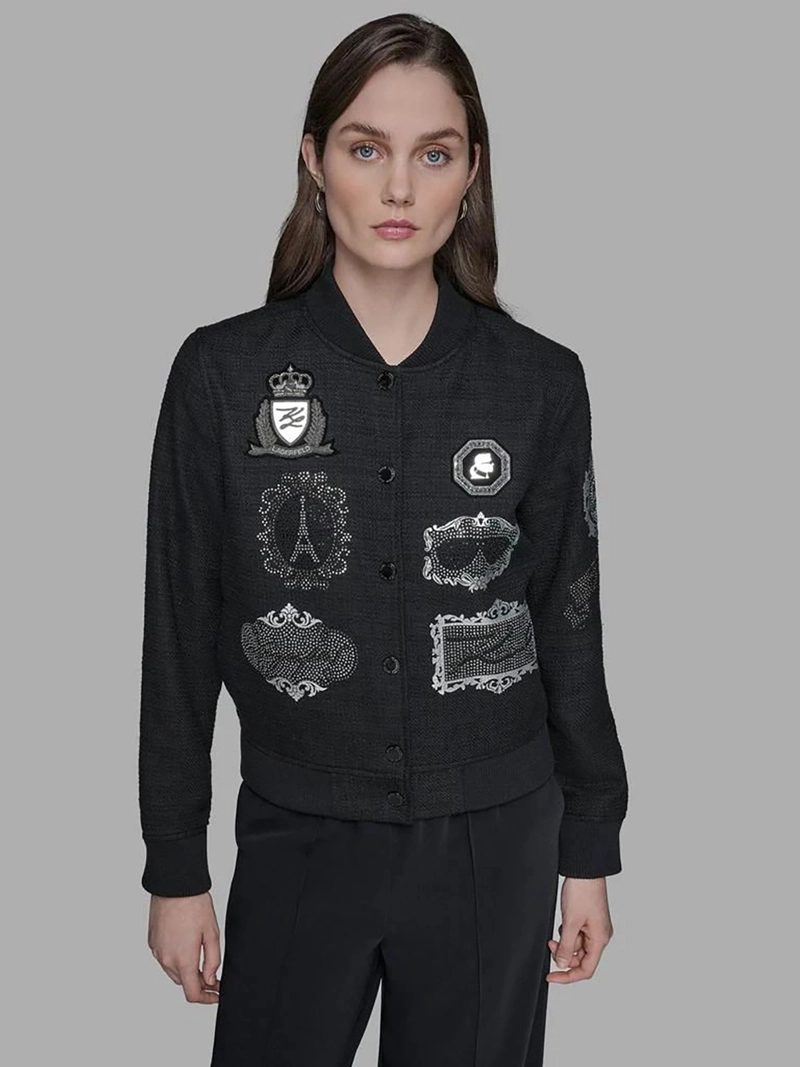 CHAQUETA BOMBER CON MOTIVOS KARL - 1