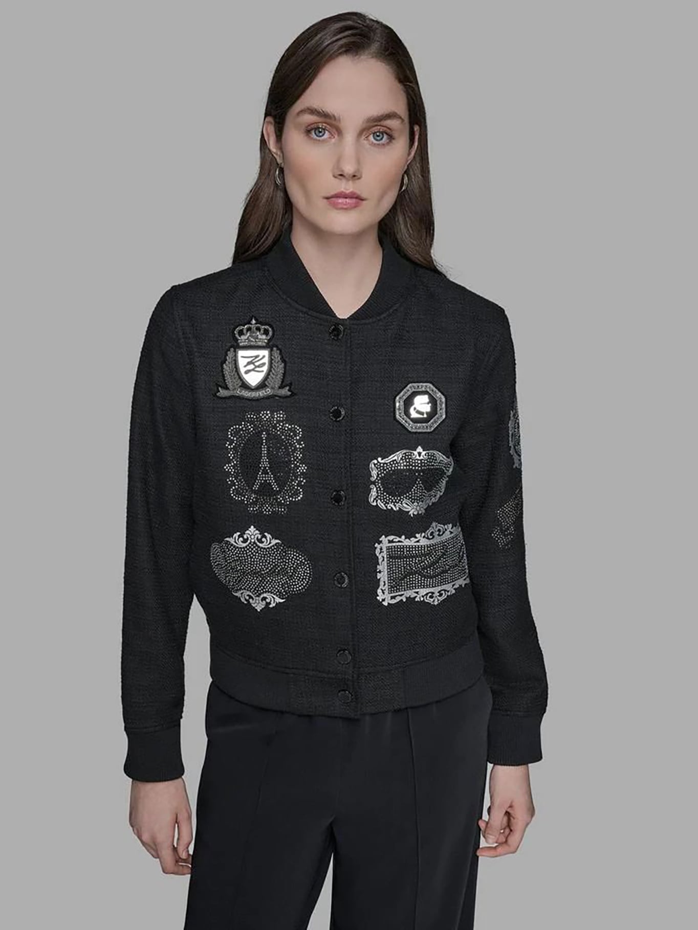 CHAQUETA BOMBER CON MOTIVOS KARL - 1