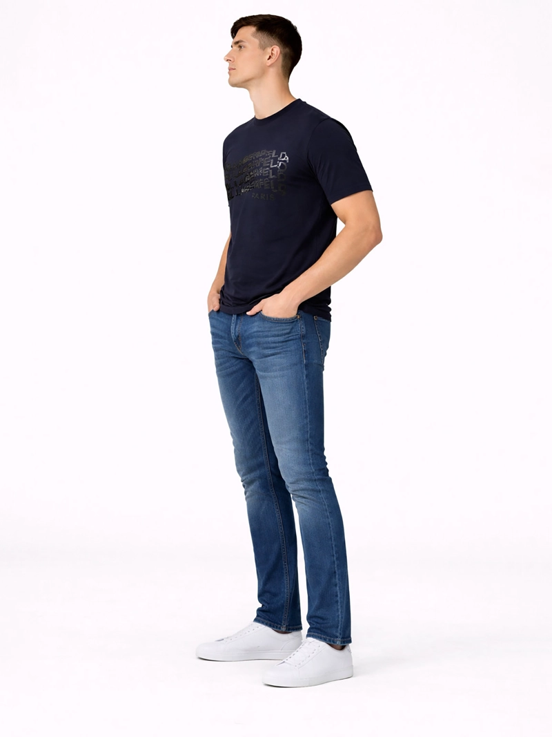 POLERA CON ESTAMPADO GRAFICO DE LOGO EN EFECTO OLA - 3