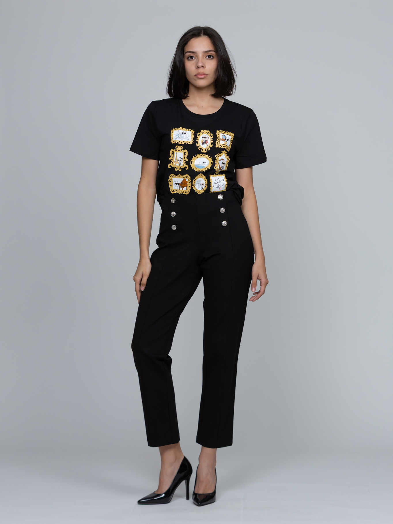 PANTALON CON DETALLE DE BOTONES DE CRISTAL - 2