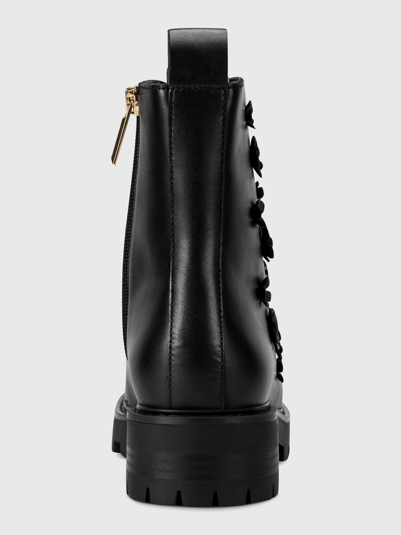 BOTAS COMBAT NEGRAS CON APLIQUES FLORALES - 2