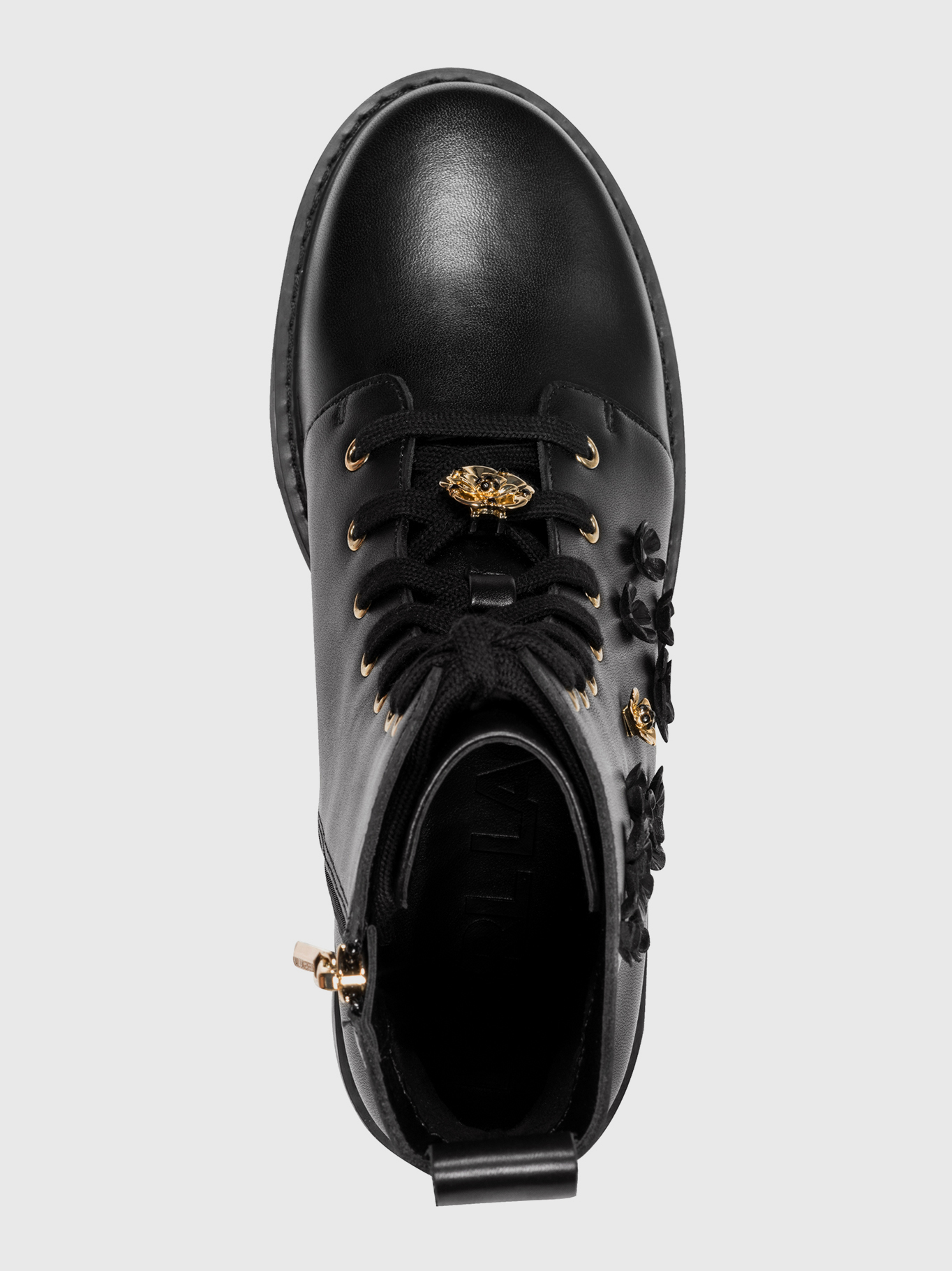 BOTAS COMBAT NEGRAS CON APLIQUES FLORALES - 3
