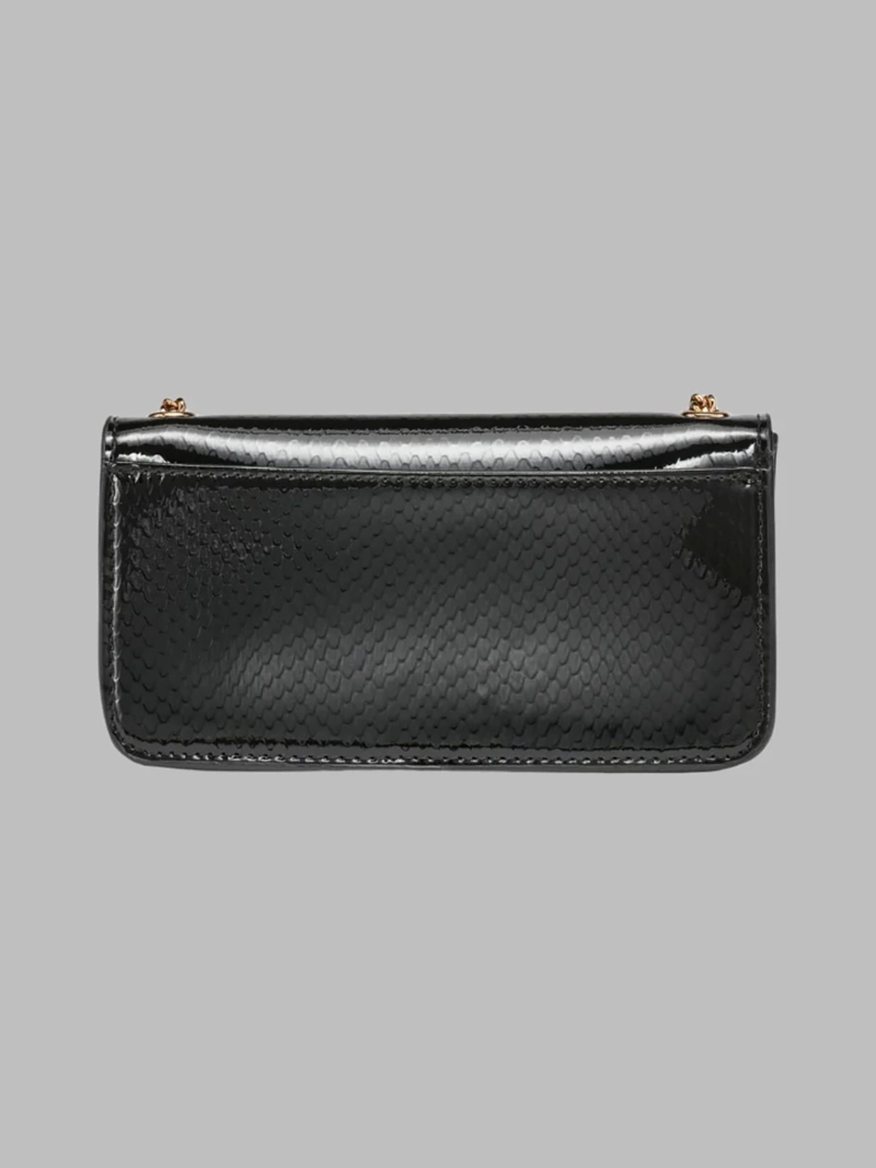 CARTERA DE HOMBRO CON LOGO BORDADO Y CADENA METALICA - 2