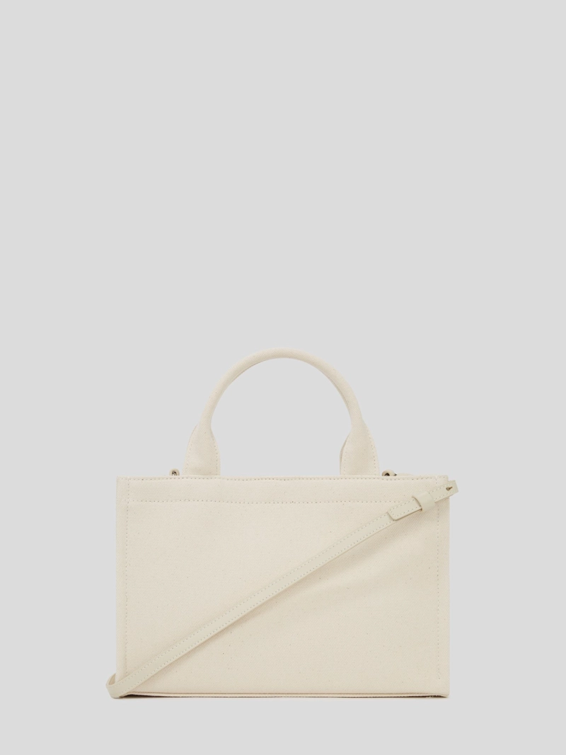 CARTERA TOTE PEQUEÑA DE ALGODON CON LOGO BORDADO - 2