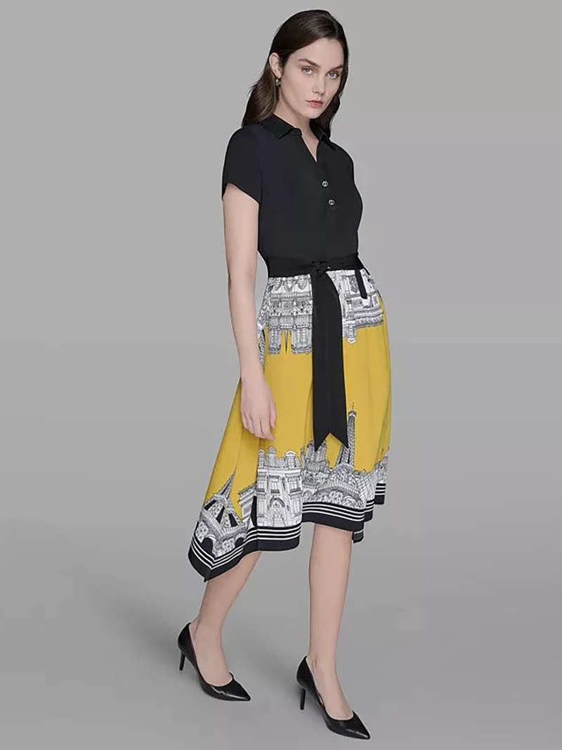 VESTIDO MIDI ESTAMPADO CON LAZADA - 4