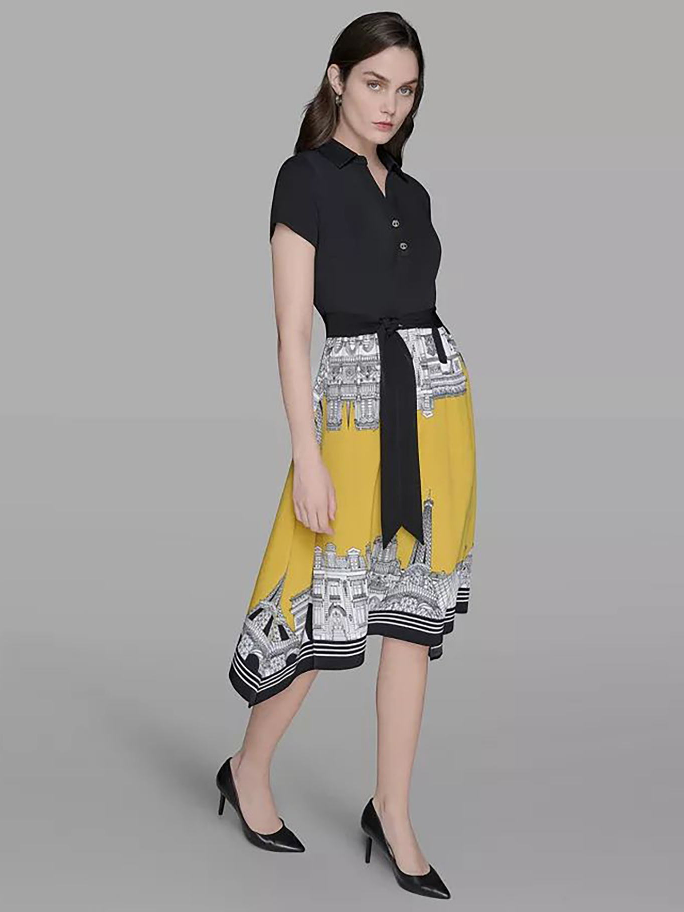 VESTIDO MIDI ESTAMPADO CON LAZADA - 4
