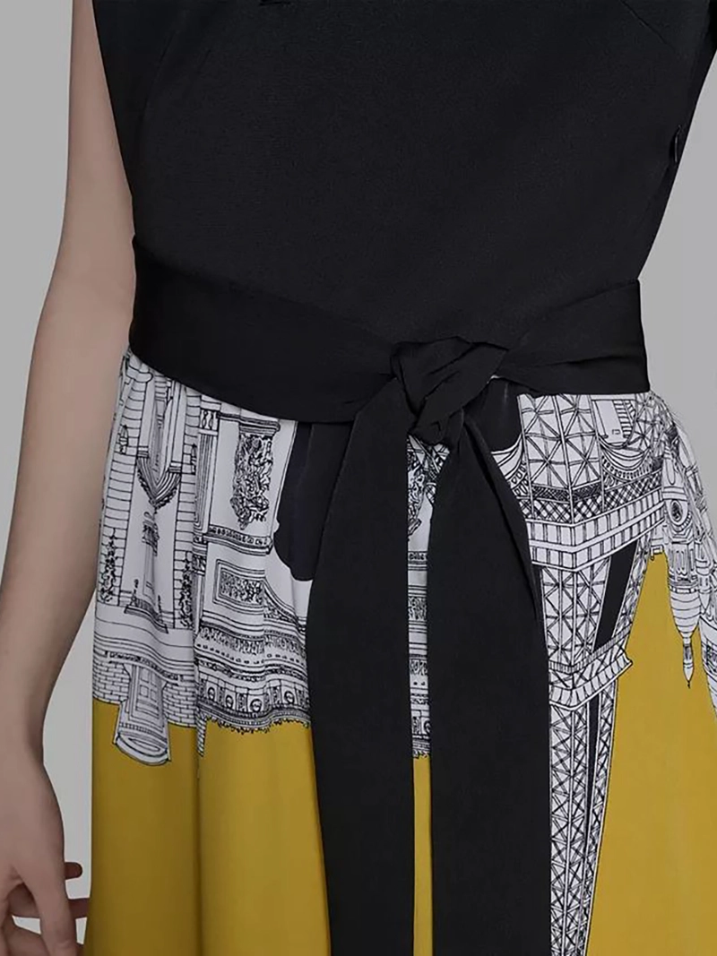 VESTIDO MIDI ESTAMPADO CON LAZADA - 5