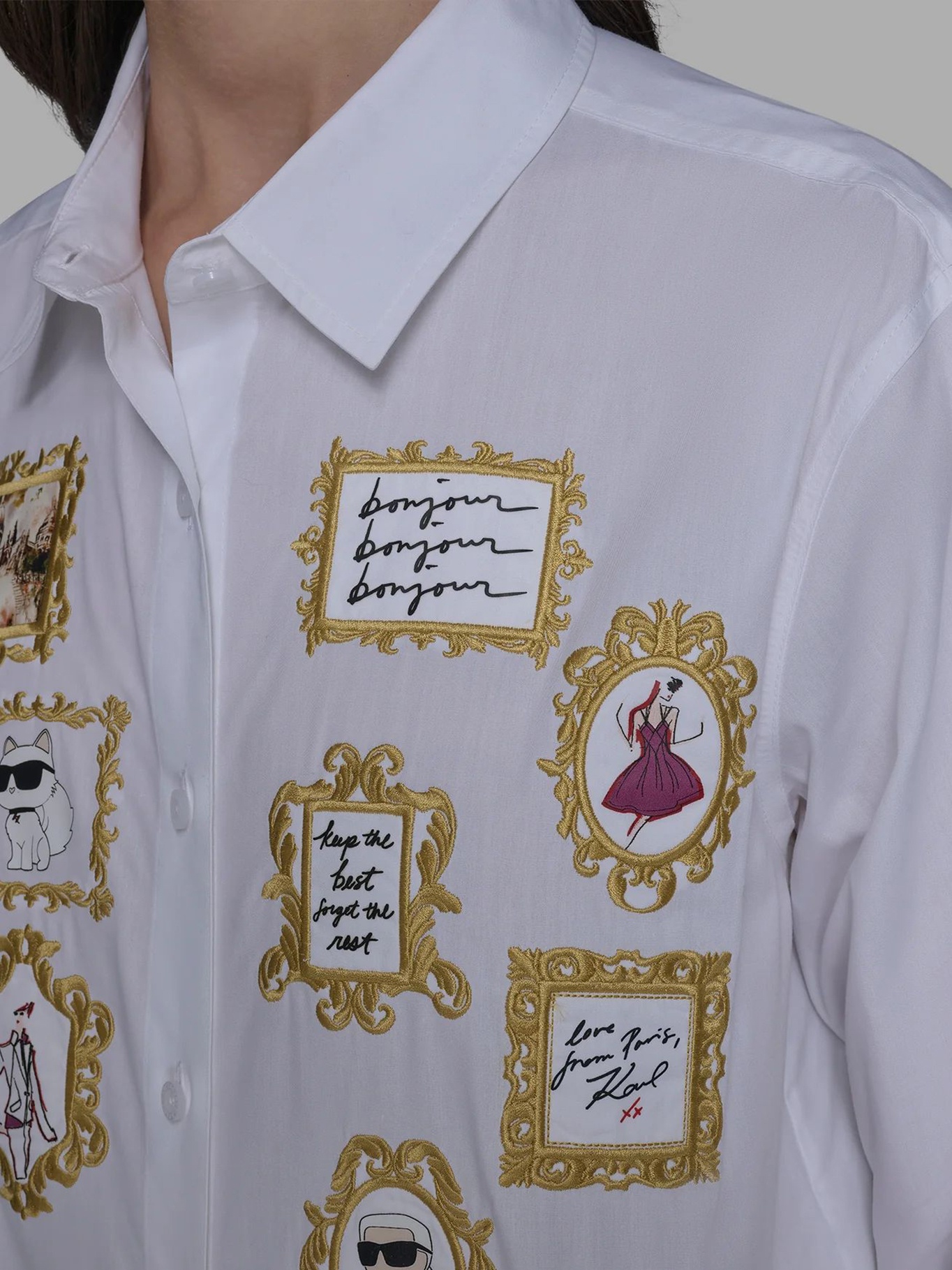 CAMISA DE MANGA LARGA CON ESTAMPADO DE RETRATOS DE KARL & CHOUPETTE - 6