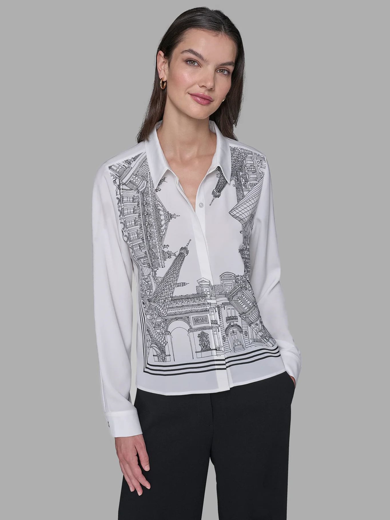 CAMISA CON ESTAMPADO GRAFICO DISTINTIVO DE PARIS - 1