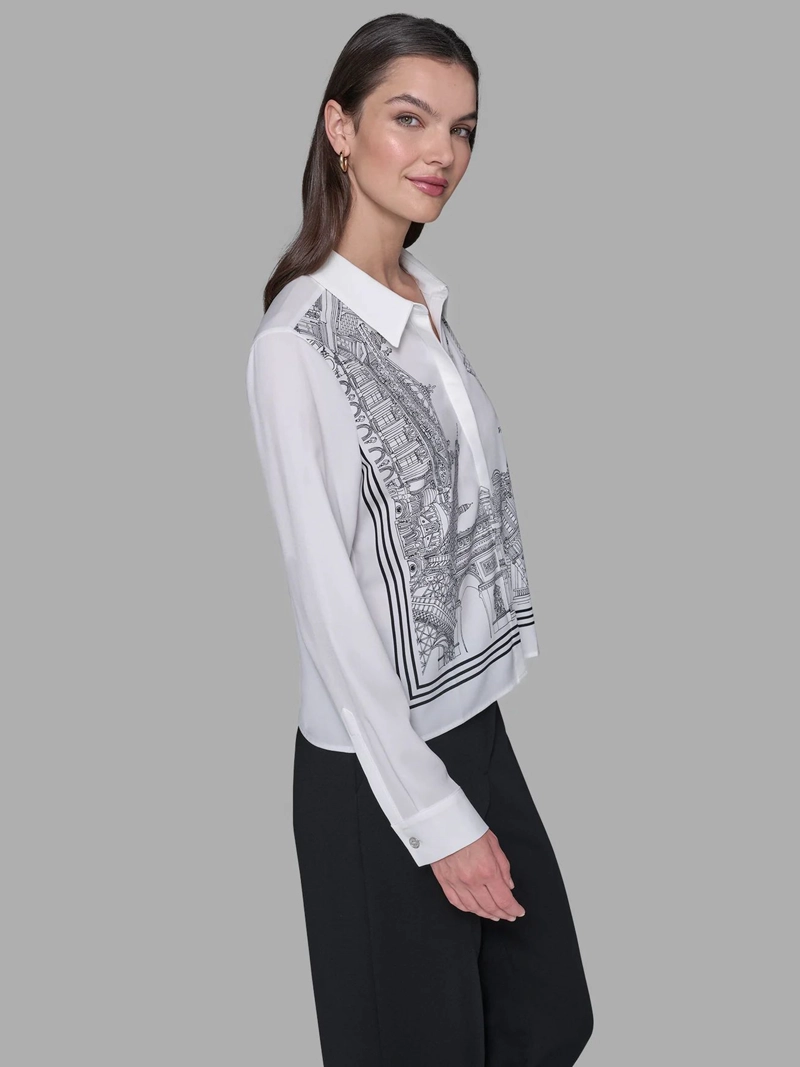 CAMISA CON ESTAMPADO GRAFICO DISTINTIVO DE PARIS - 4