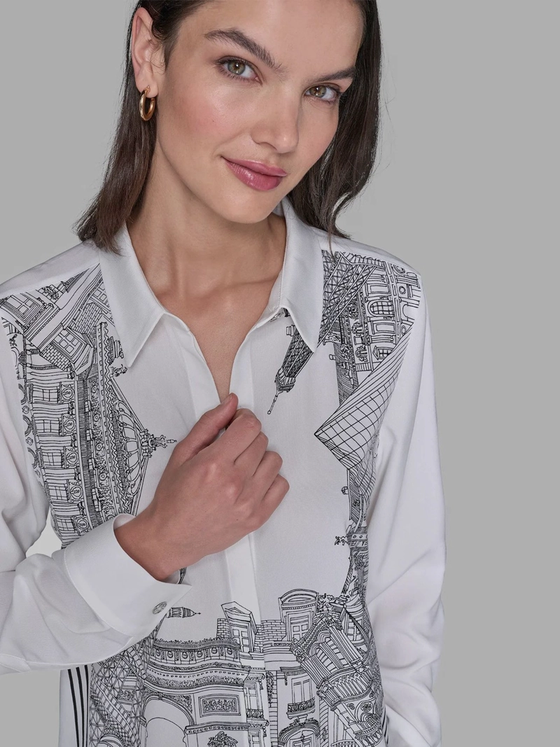 CAMISA CON ESTAMPADO GRAFICO DISTINTIVO DE PARIS - 5